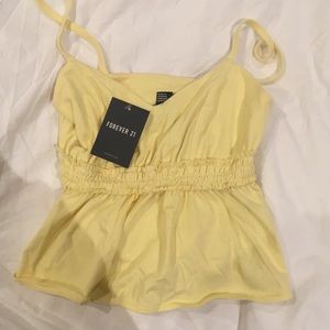 NWT Yellow Smoked Tank Top